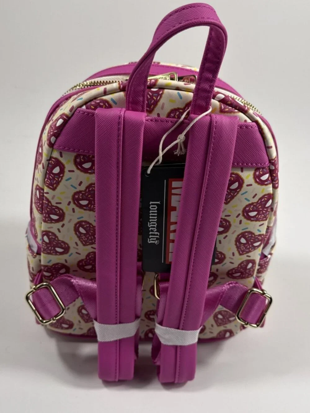 Loungefly Marvel Spider-Man Sprinkle Donut Mask Mini Backpack -NWT